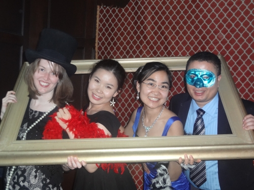 GSE formal: Posing high-school-dance-style with some of my cohort members. 