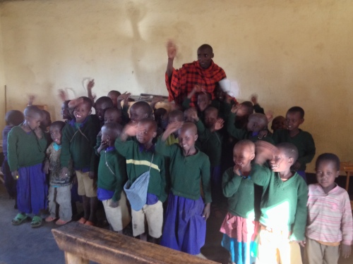 Photo from our visit to the Masai village kindergarten in Tanzania