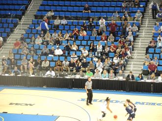 Penn section at the NCAA Women's Basketball tournament at UCLA Penn vs Texas A&M